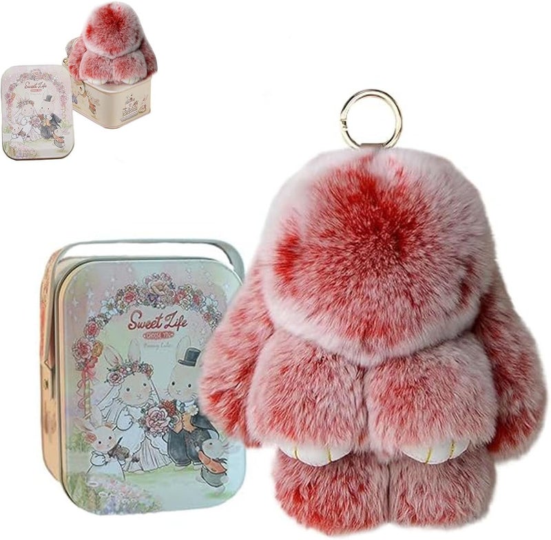 BOVVSKY Bunnylulu Keychain with Box, Bunny Keychain with Tin, BunnyCute Plush Key chain - Image 1